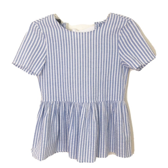 bebe Tops - Bebe Striped Lace Up Blouse Blue White Sz XXS